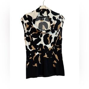 Grace Elements Black and Tan Patterned Top